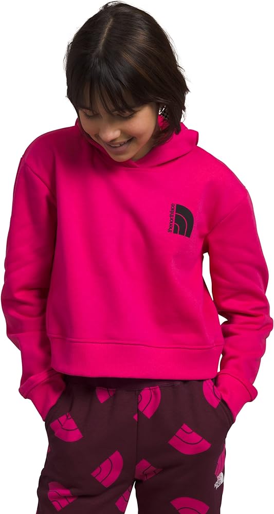 THE NORTH FACE Girls' Camp Fleece Pullover Hoodie Sweatshirt, Mr. Pink, X-Large