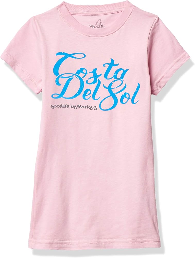 Girls' Printed Costa Del Sol Graphic Fine Jersey T-Shirt, Pink, M