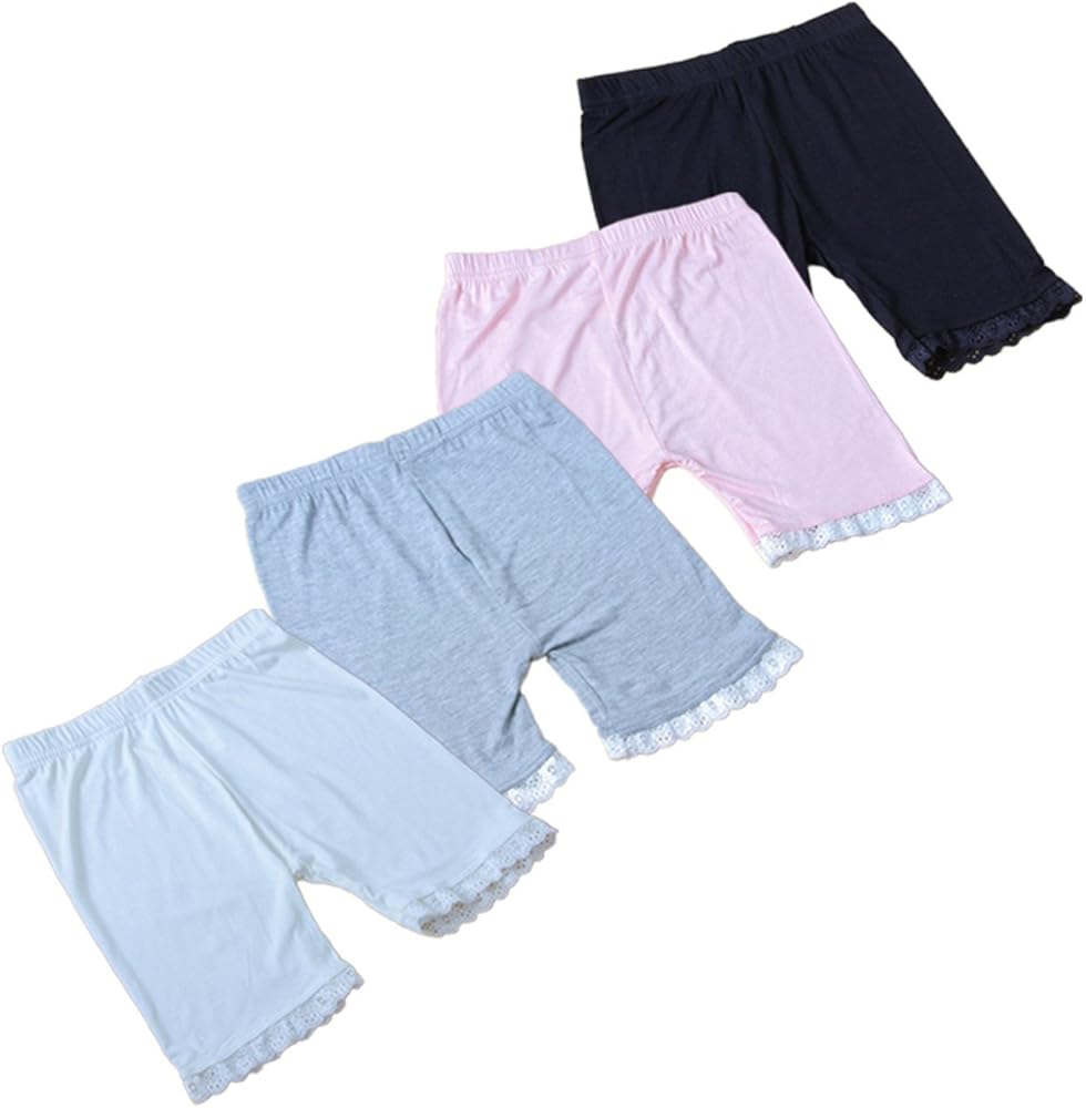 4Pcs Little Girls Kids Slim Elastic Lace Underwear Safety Short Panties Dancewear