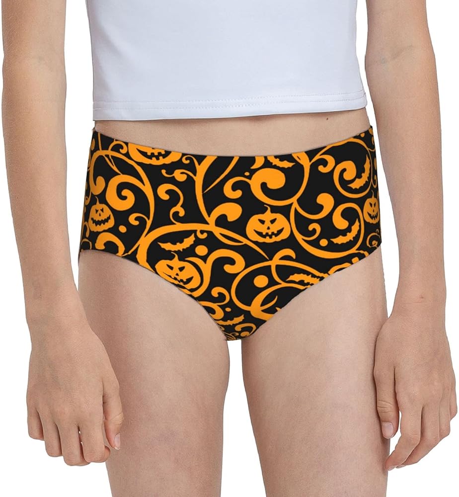 Augenstern Cotton Underwear Halloween-Jack-Pumpkin Girls'Briefs Soft Underpants