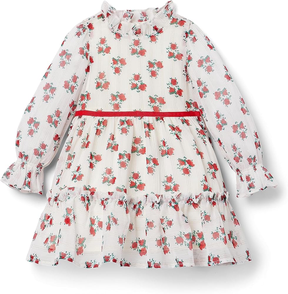 Janie and Jack Girl's Floral Chiffon Dress (Toddler/Little Kids/Big Kids)