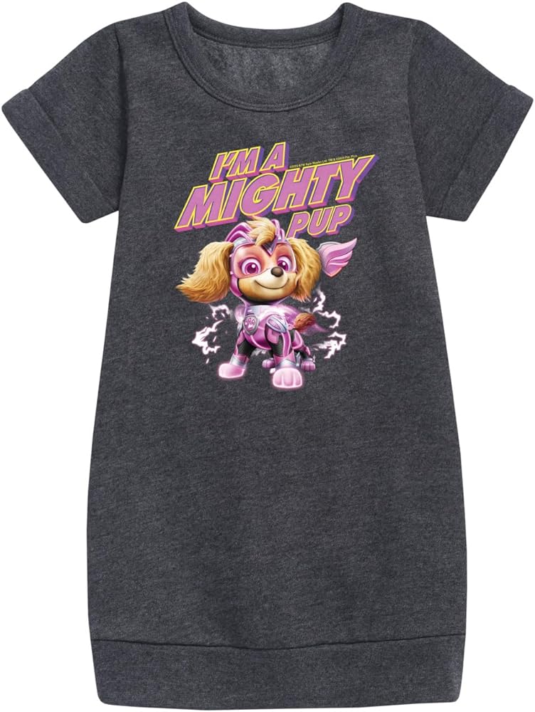 HYBRID APPAREL - Paw Patrol The Movie - I'm A Mighty Pup - Toddler & Youth Girls Fleece Dress