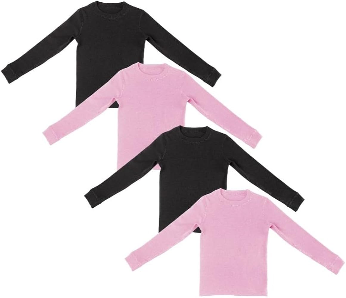 Andrew Scott Girl's Long Sleeve Thermal Underwear Top | Multi Pack