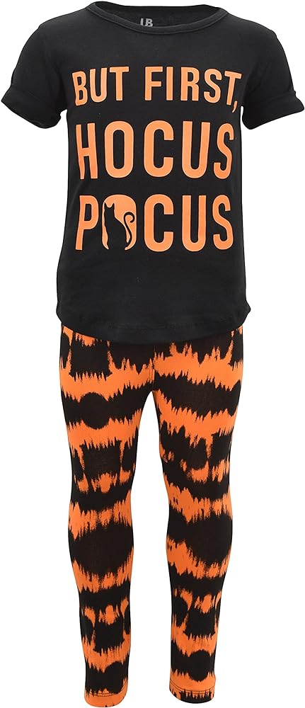 Unique Baby Girls Halloween Hocus Pocus Tie Dye Girls Legging Set