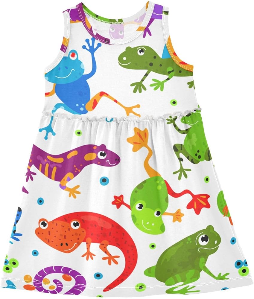 Aflyko Girls Sleeveless Dress Adorable Tank Play Sundress 2T-8T