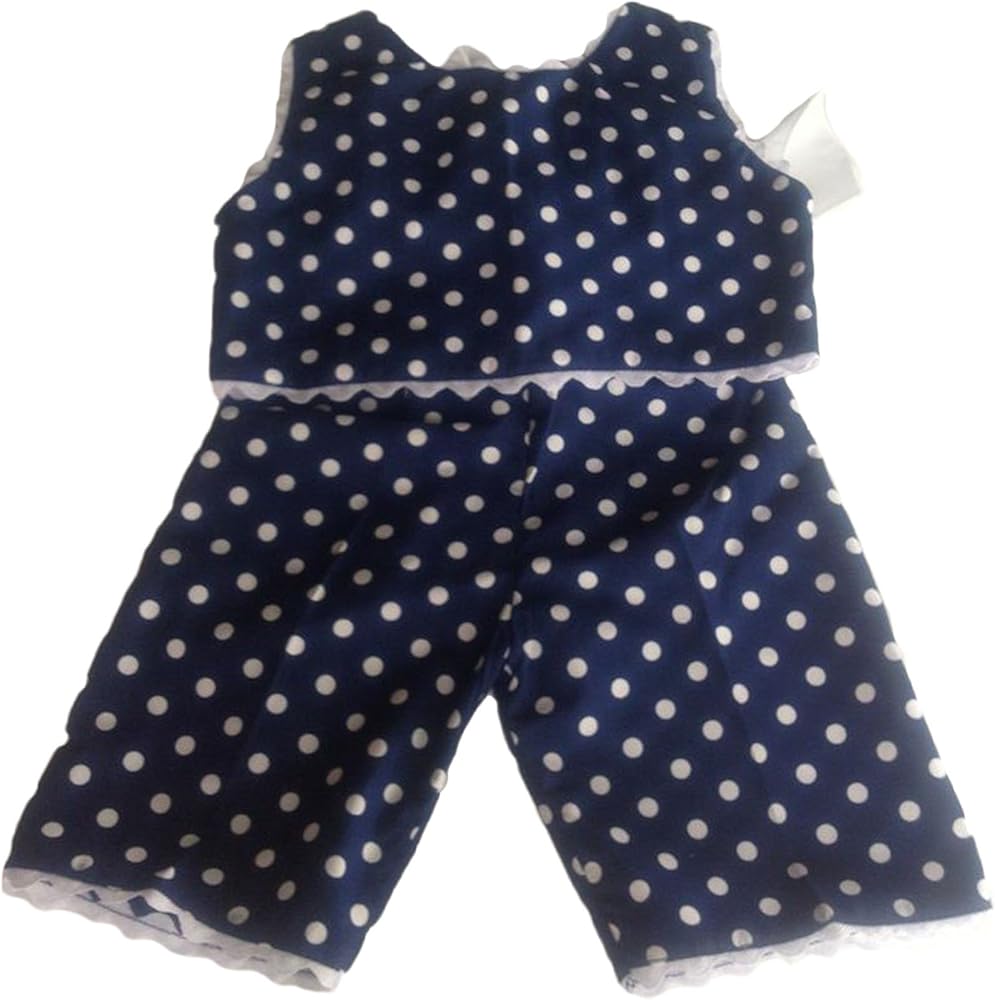 Aby's Kids Girl Capri Set - Navy Blue Polka dots