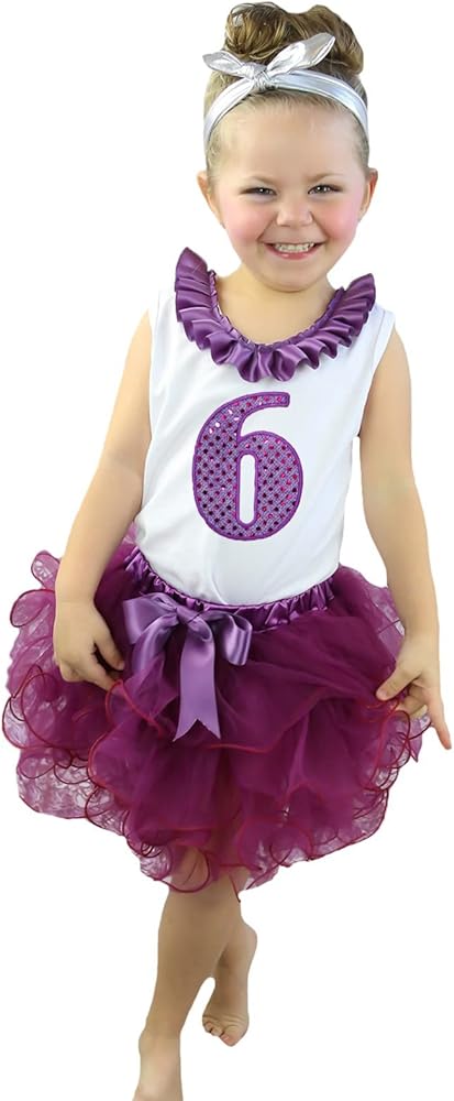 Petitebella Birthday Dress Purple 6th White Shirt Wine Red Petal Skirt Outfit Set Nb-8y