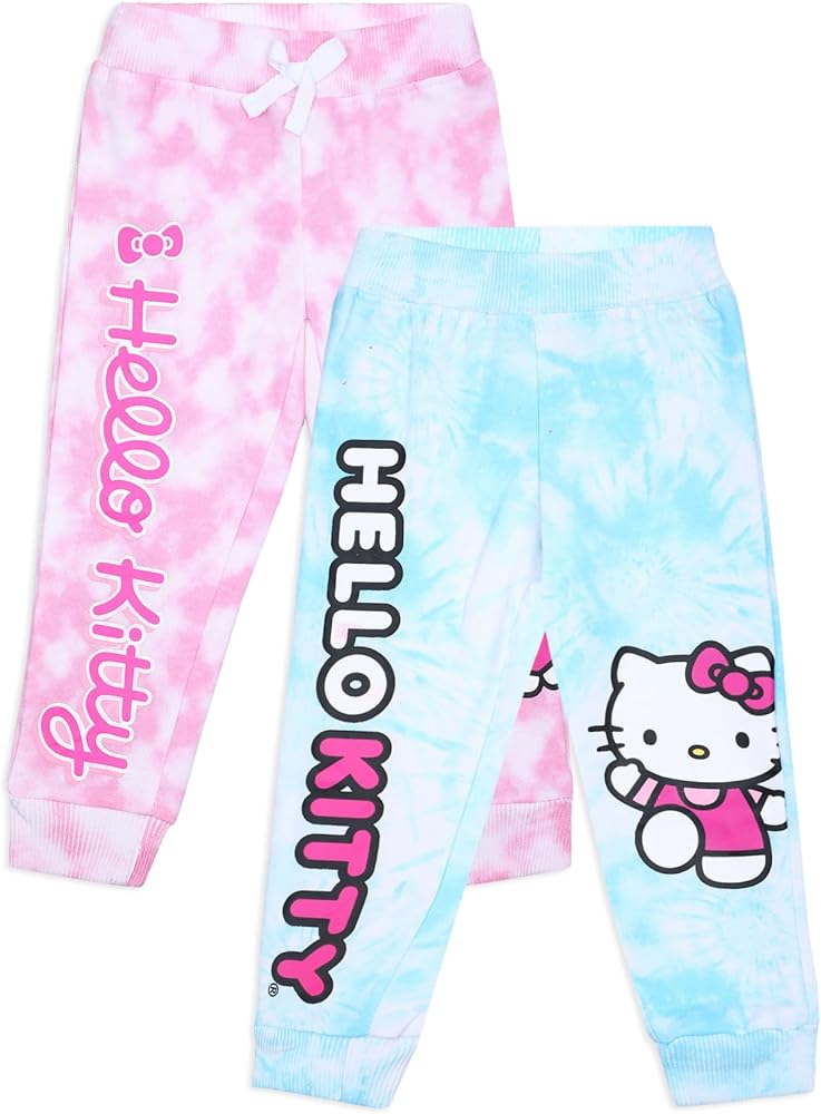 Hello Kitty Sanrio Girls 2 Pack Joggers for Infants - Pink/Blue/Red/Grey