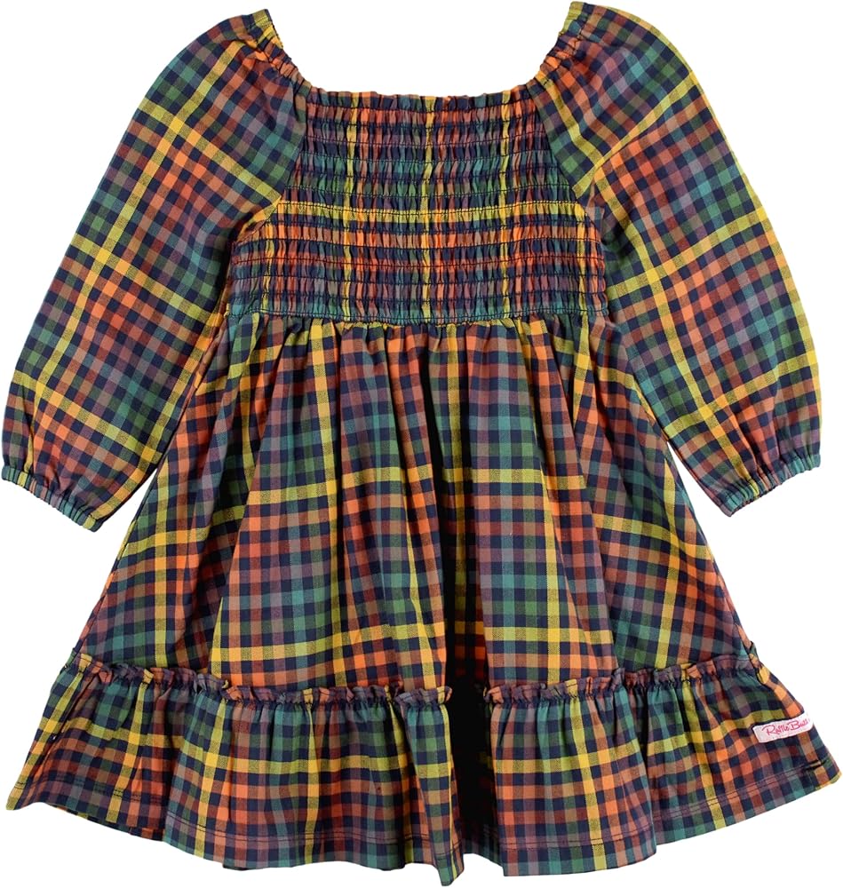 RuffleButts® Baby/Toddler Girls Flowy Tiered Button Back Dress