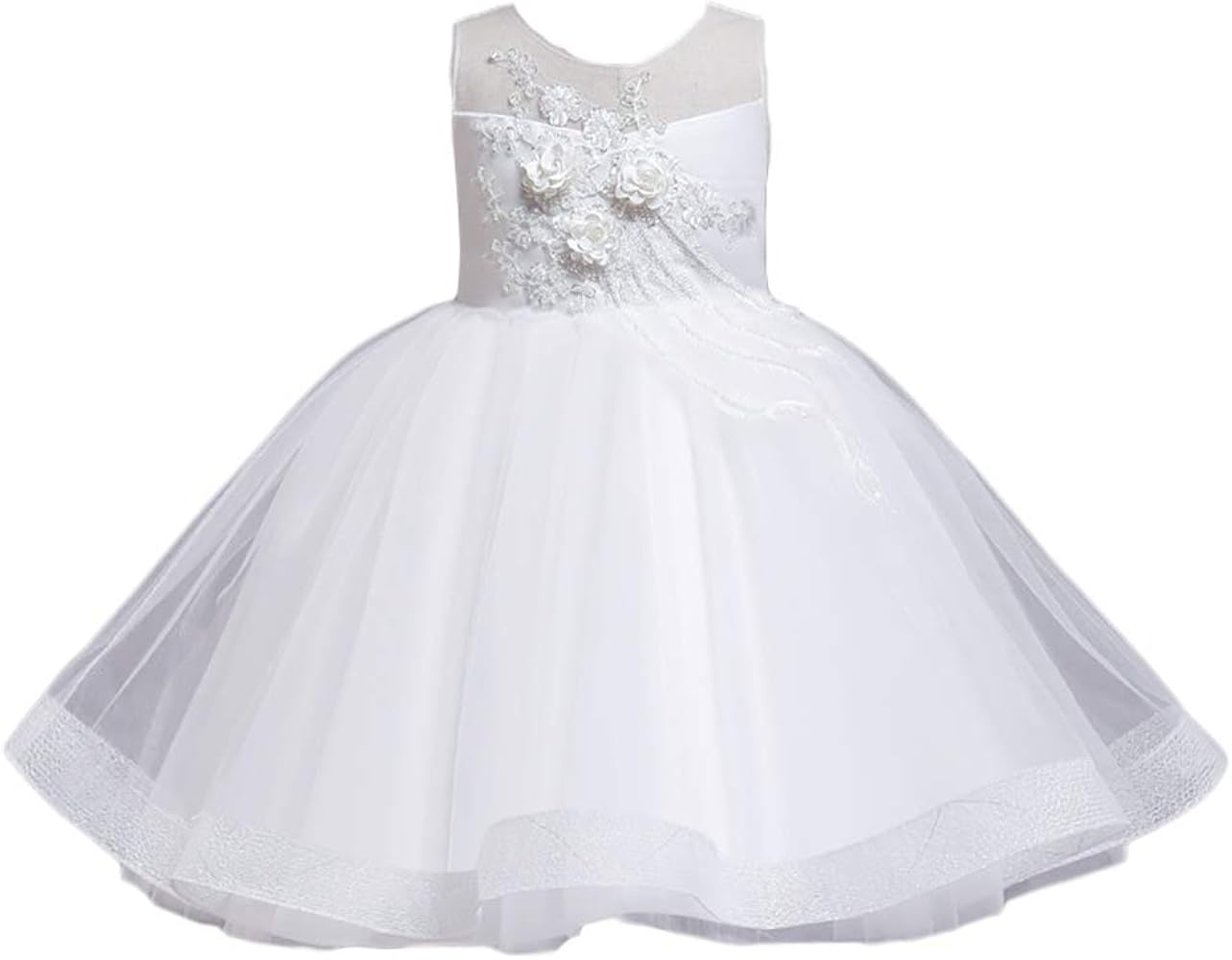 Flower Exquisite Embroidery Girls Dress Girls Lace Princess Party Pageant Tulle Summer Vintage Dress