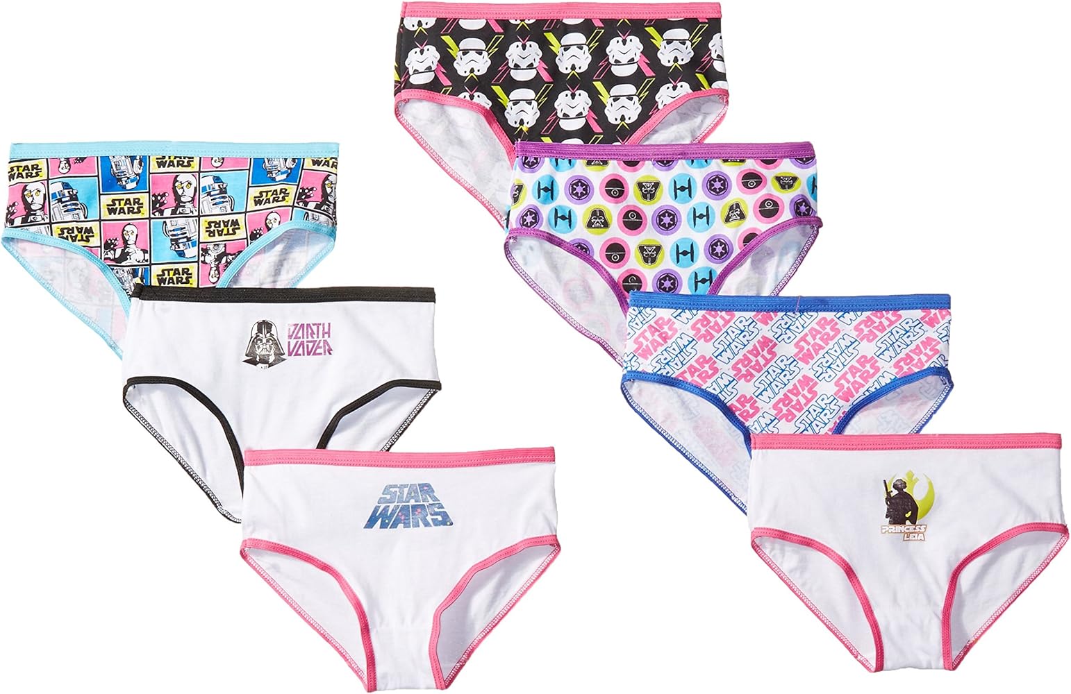 Star Wars Girls' 7 Pack Hipster Panty