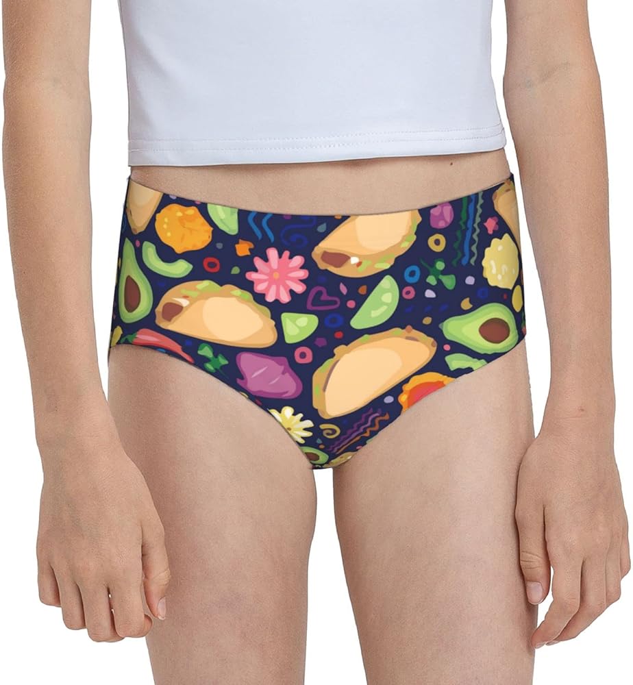 Augenstern Cotton Underwear Avocado Taco Fiesta Girls'Briefs Soft Underpants