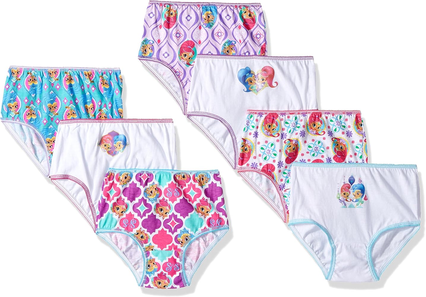 Nickelodeon 7 Pack Toddler Girls Underwear, Shimmer/Shine Assorted Prints, 2T/3T