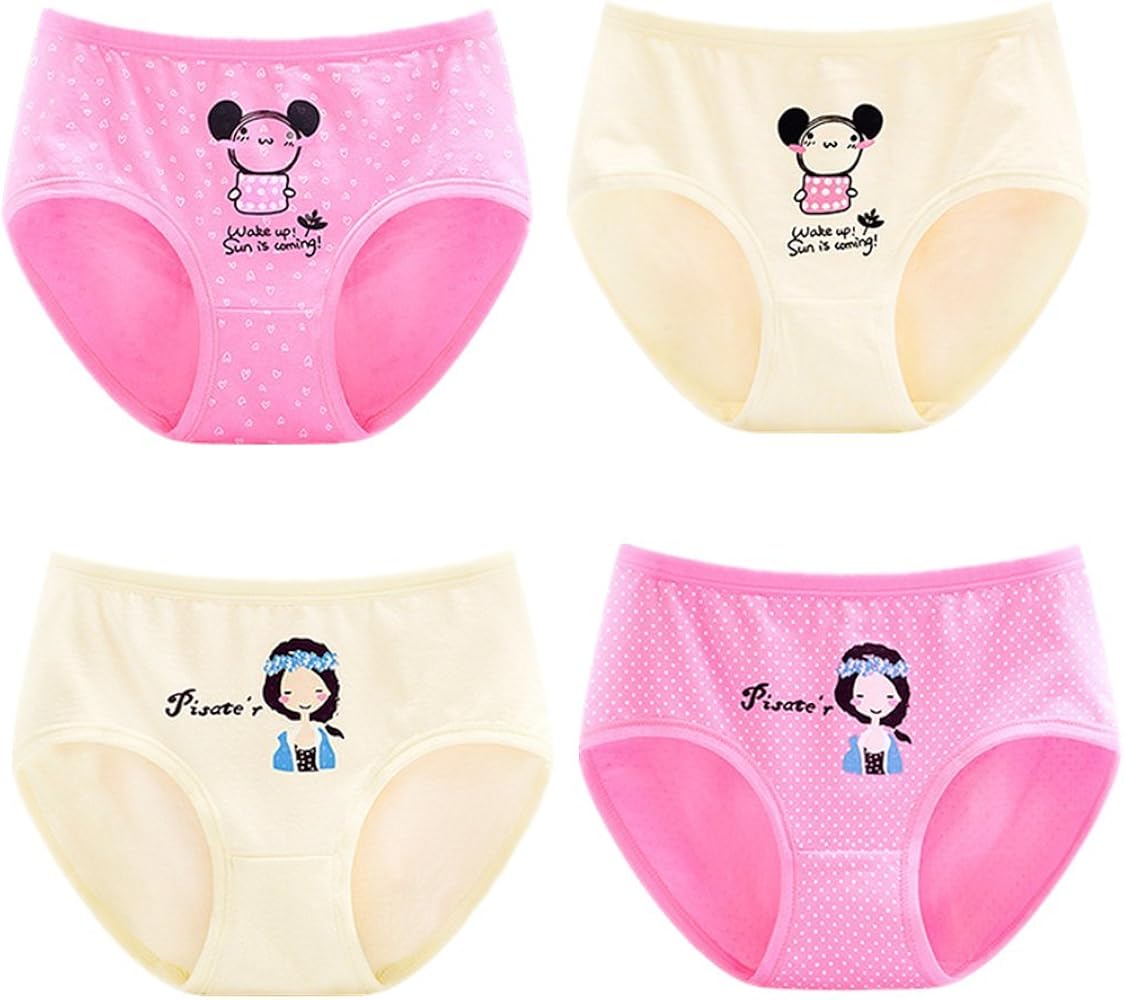 JIEYA 4-pack Baby Girls Cotton Underwear with Bow-knot Briefs,assorted color