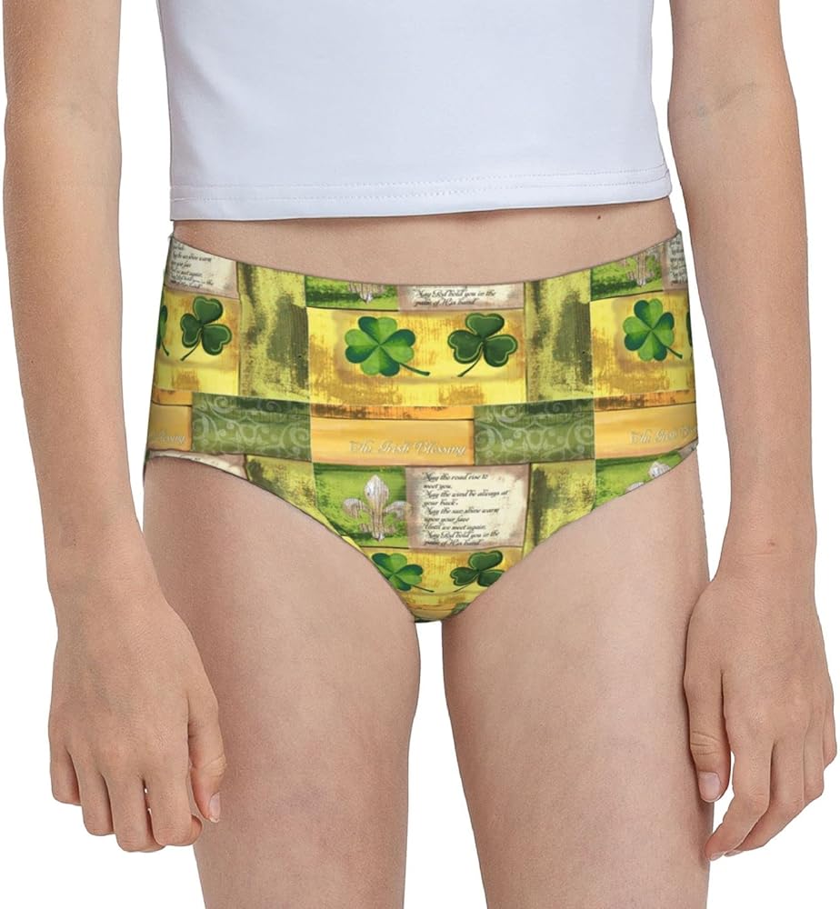 Augenstern Cotton Underwear Irish-St-Patrick-Fleur-De-Lis Girls'Briefs Soft Underpants