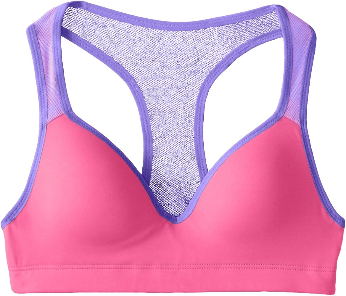 Maidenform Girl Big Girls' Slim Molded Sports Bra, London Pink, 36A