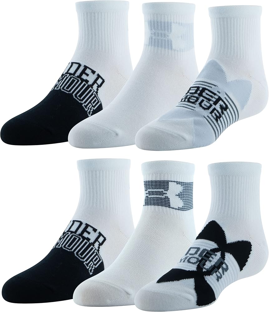 Under Armour Kids' Essential Lite Quarter Socks, 6-Pairs