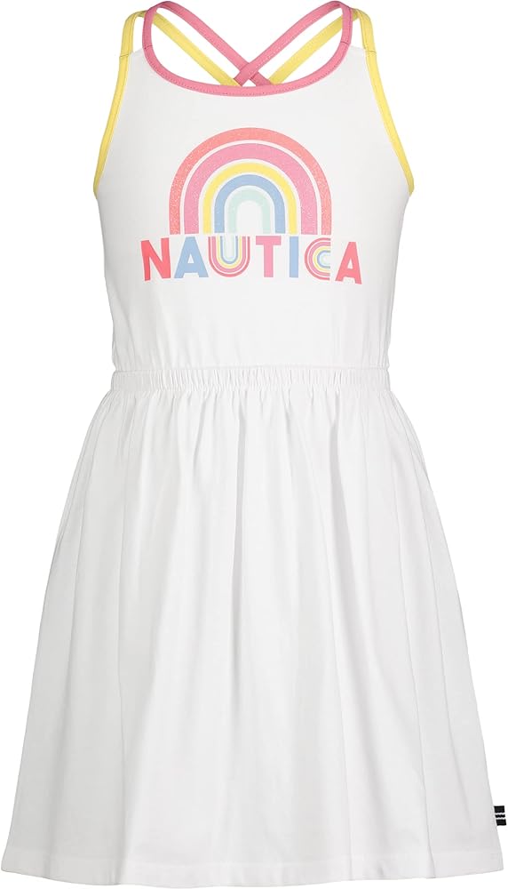 Nautica Girls' Sleeveless Printed Tank Dress