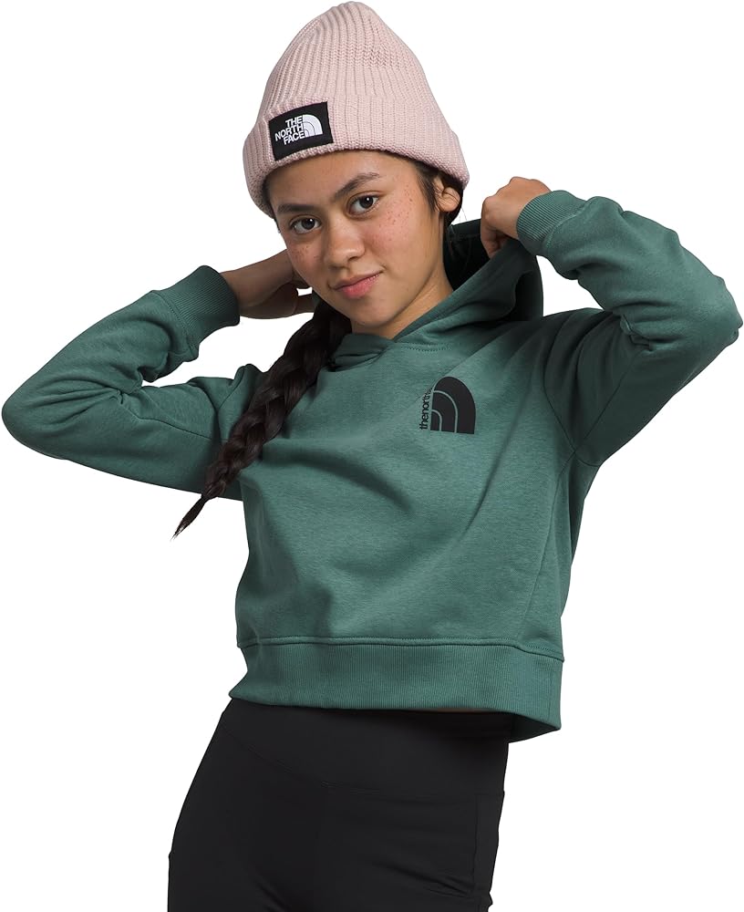 THE NORTH FACE Girls' Camp Fleece Pullover Hoodie Sweatshirt, Dark Sage, Small