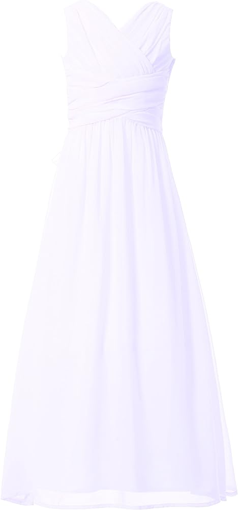 Flower Girl's Dress Party Dresses Juniors Long Bridesmaid Dress White 14