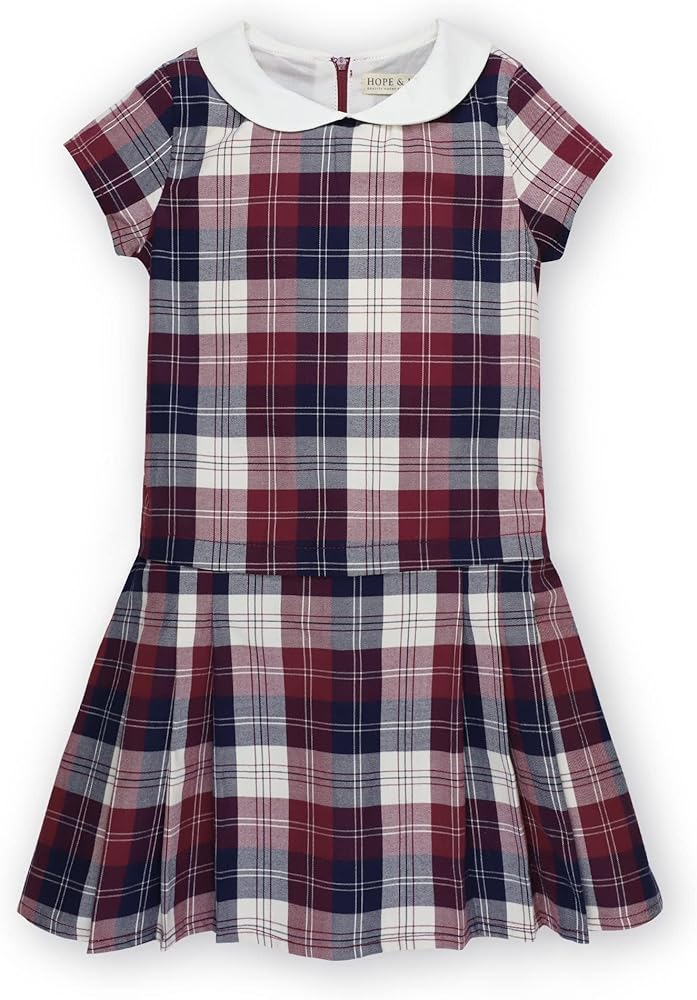 Hope & Henry Girls' Short Sleeve Special Occasion Peter Pan Collar Dress