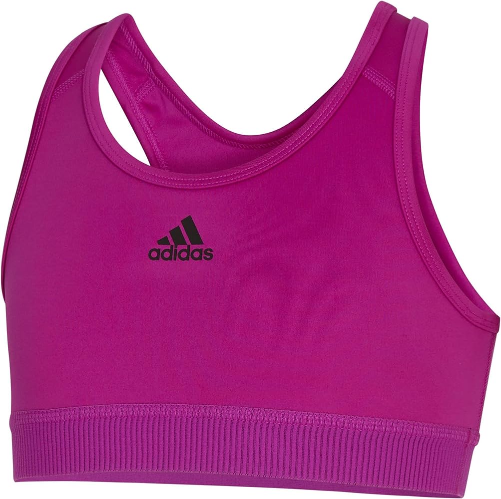 adidas Girls' AEROREADY Techfit Bra (Sonic Fuschia, MD (10-12 Big Kids))