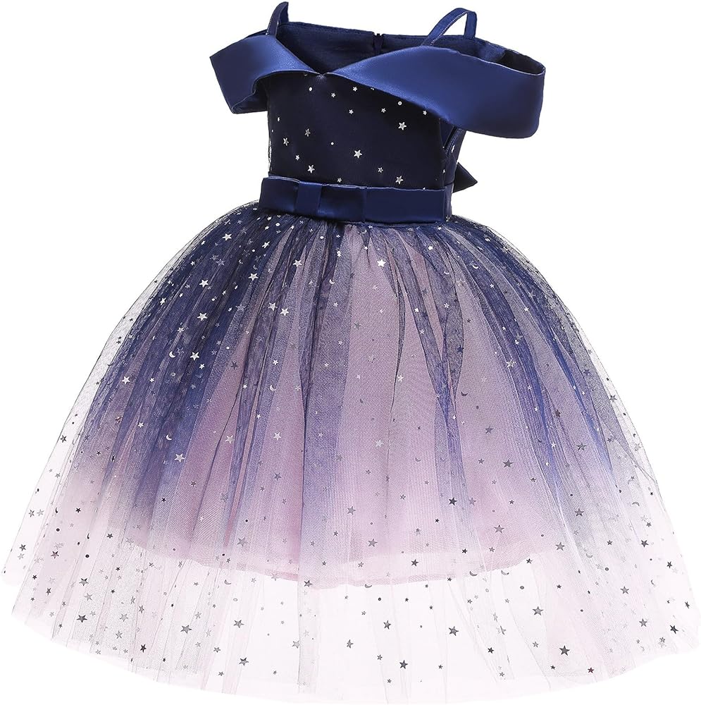 Toddler Rainbow Pageant Dresses for Girls Tutu Party Sparkly Princess Gown 2-10Years