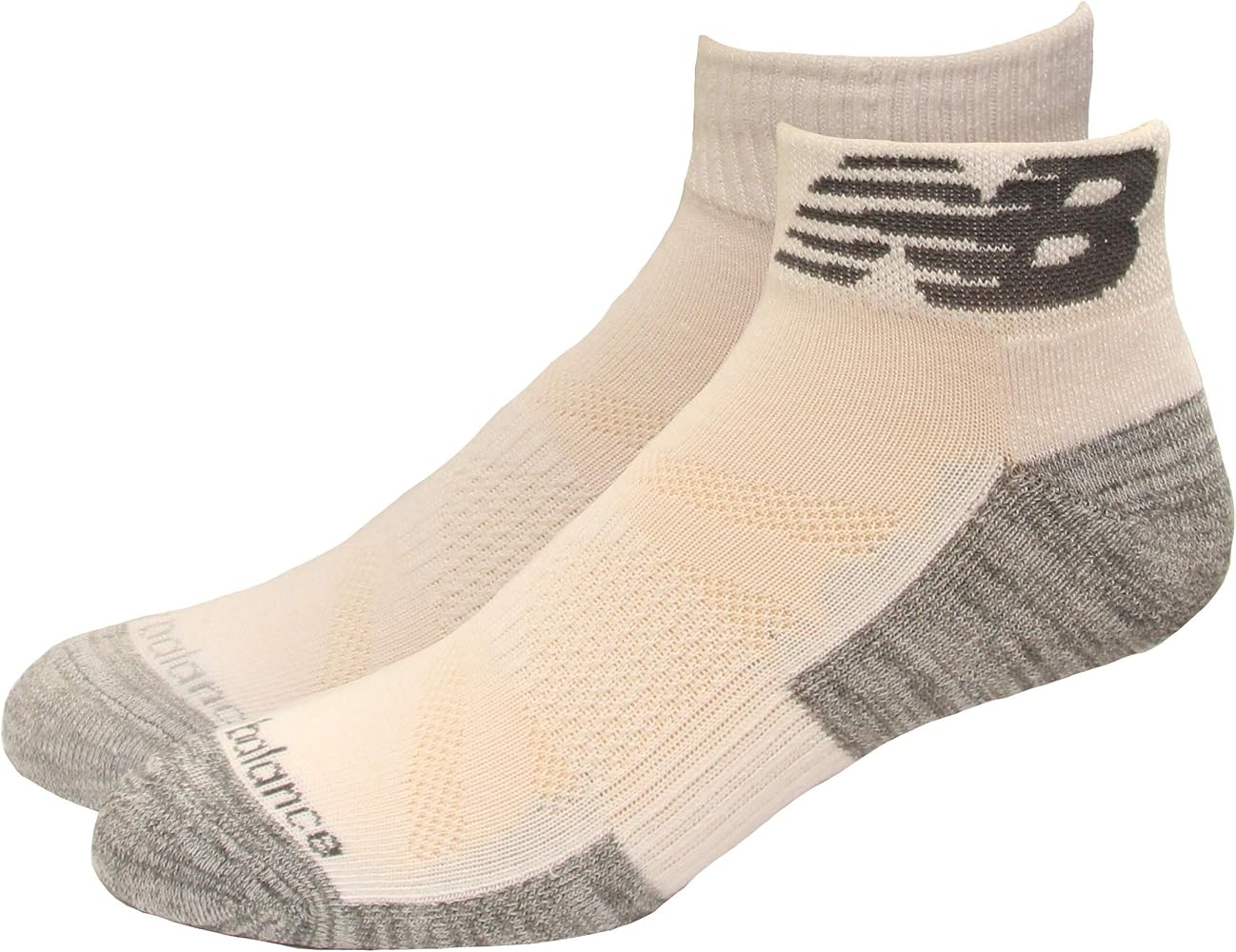 New Balance Kid's Quarter Socks, White, (S) Kid's 4-8, 6 Pair