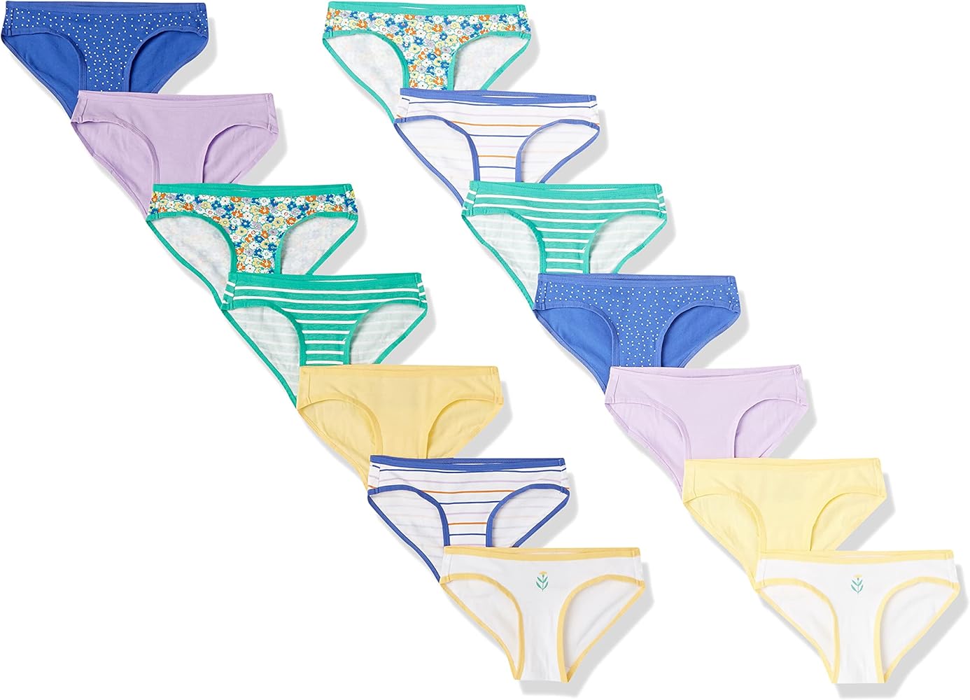 Amazon Essentials Girls' Bikini Underwear, Multipacks