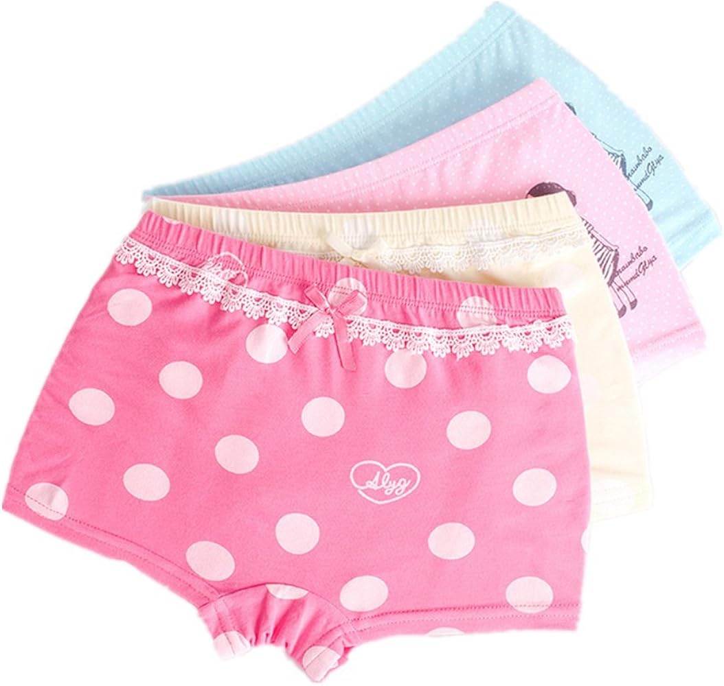 JIEYA Baby Girls Cotton Underwear Dots Printed Briefs Bloomers,pack of 4 or 6