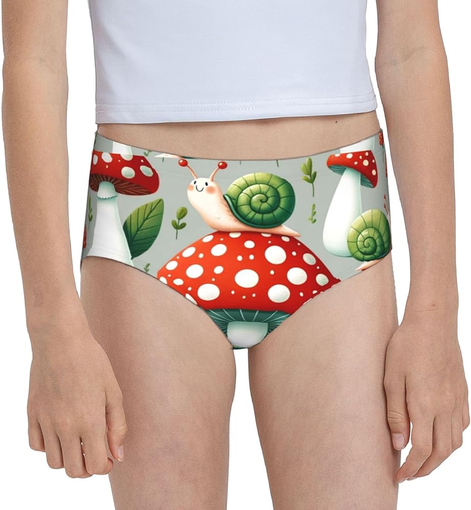 Augenstern Cotton Underwear Mushrooms-Small-Cute-Snails Girls'Briefs Soft Underpants