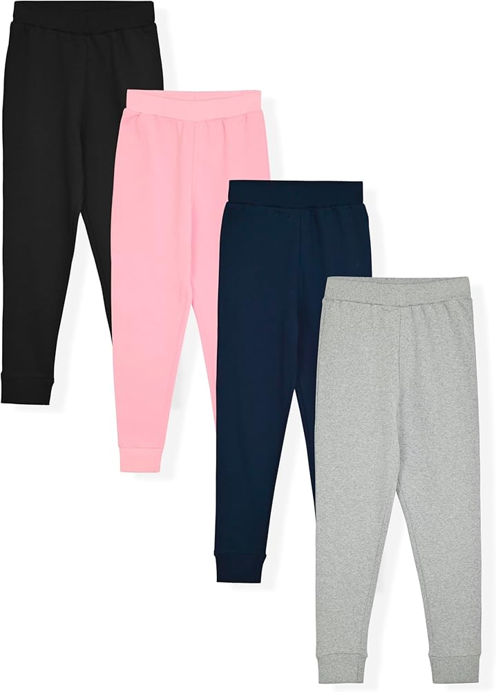 Studio 3 Little Big Girls’ Sweatpants – 4 Pack Active Fleece Jogger Pants