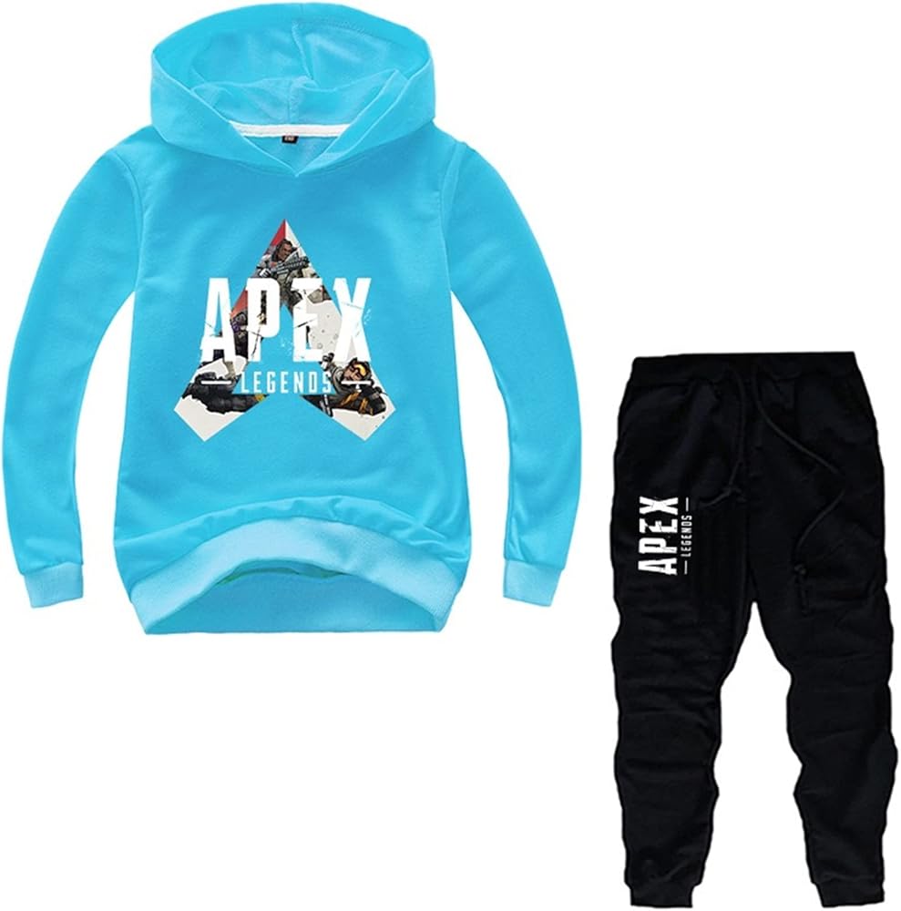 Unisex Children Novelty Hoodie Set Hooded Tracksuit-APEX Legends Sweatshirt and Long Pants for Kids/Toddlers(2-14Y)