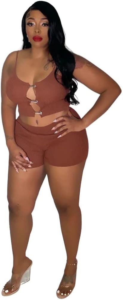 Brown Pinup Short Set