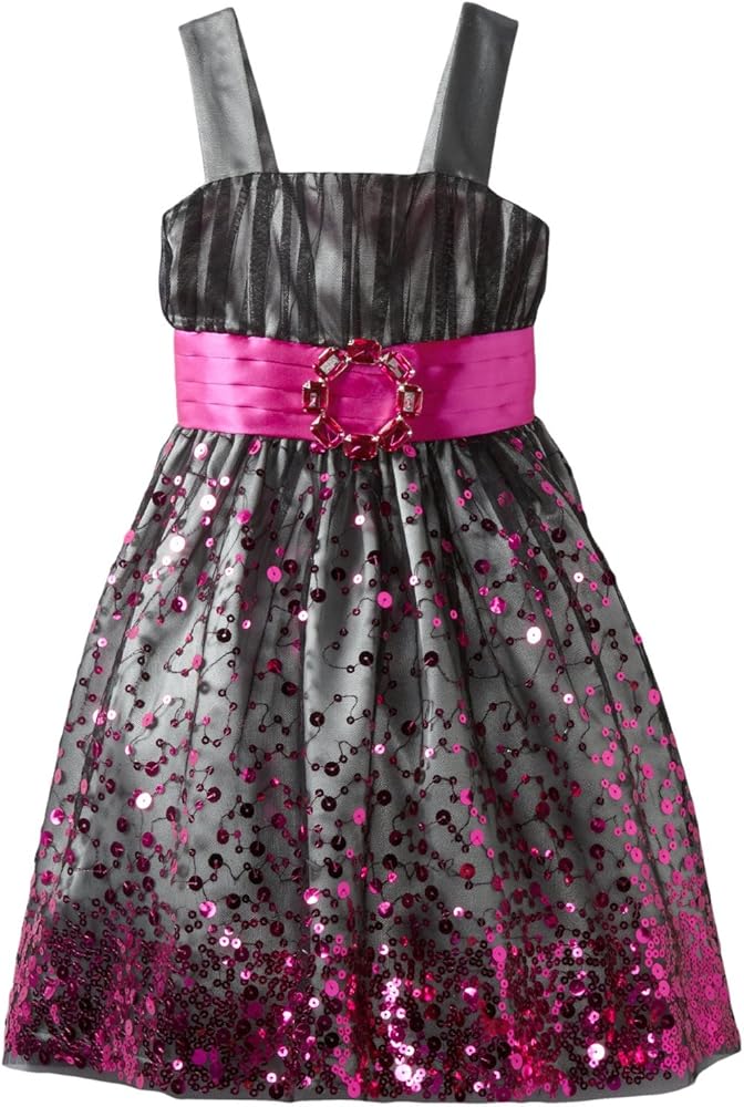 Bonnie Jean Big Girls' Sequin Mesh Band Dress