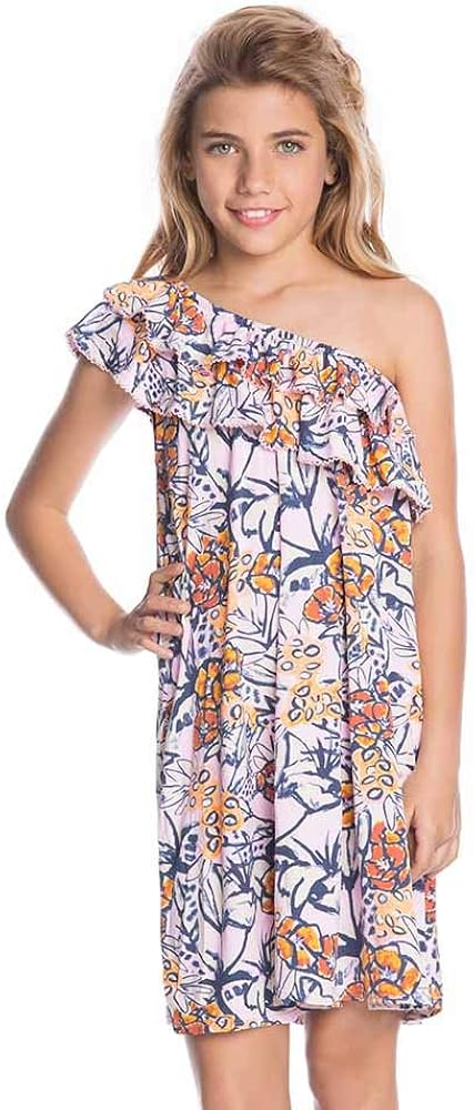 Maaji Girls' Printed One Shoulder with Ruffle Dress