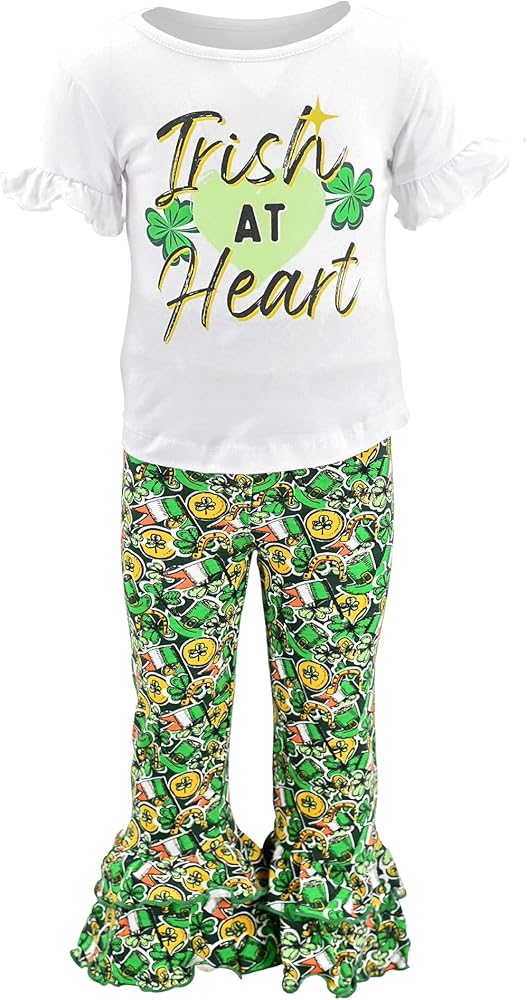 Unique Baby Girls Irish Heart St Paricks Day Legging Set Outfit