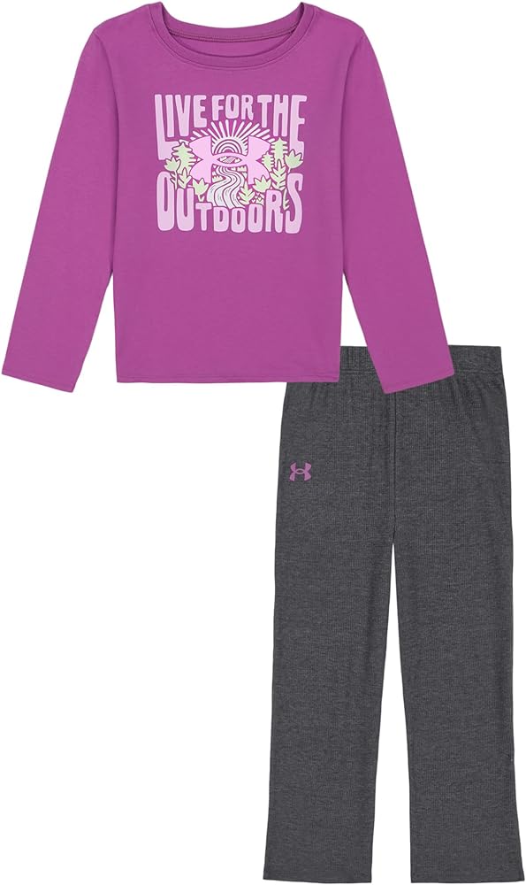 Under Armour Girls Long Sleeve Shirt and Legging Set, Durable Stretch and Lightweight