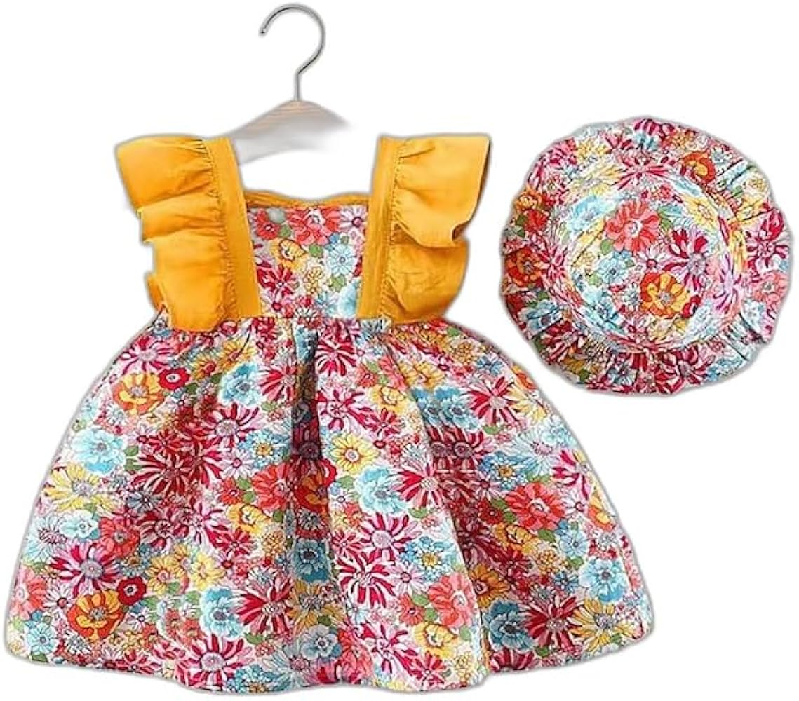 Toddler Girls' Dress Floral Dress Leaf Floral Short Sleeve Outdoor Ruffle Vacation