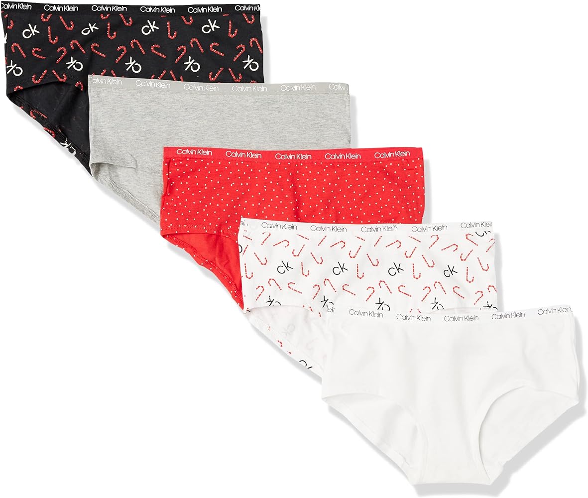 Calvin Klein Girls' Hipster Panty, 5-Pack