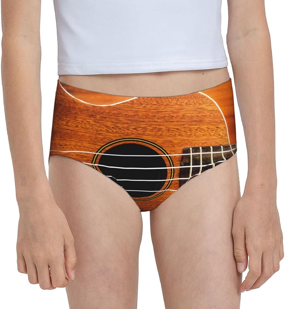 Augenstern Cotton Underwear Ukulele-Texture-Wooden Girls'Briefs Soft Underpants