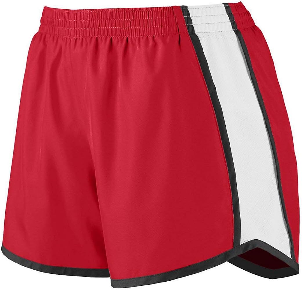 Augusta Sportswear Girls/Ladies Micropoly Striped Shorts w/Wicking Liner Comfort & Performance (11 Colors)