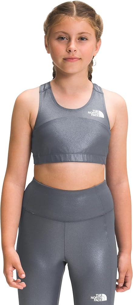 The North Face Printed Never Stop Bike Girls Bralette Vanadis Grey Foil Sz XL