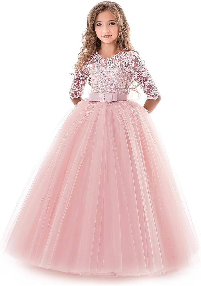 NNJXD Girls Princess Pageant Dress Kids Prom Ball Gowns Wedding Party Flower Dresses