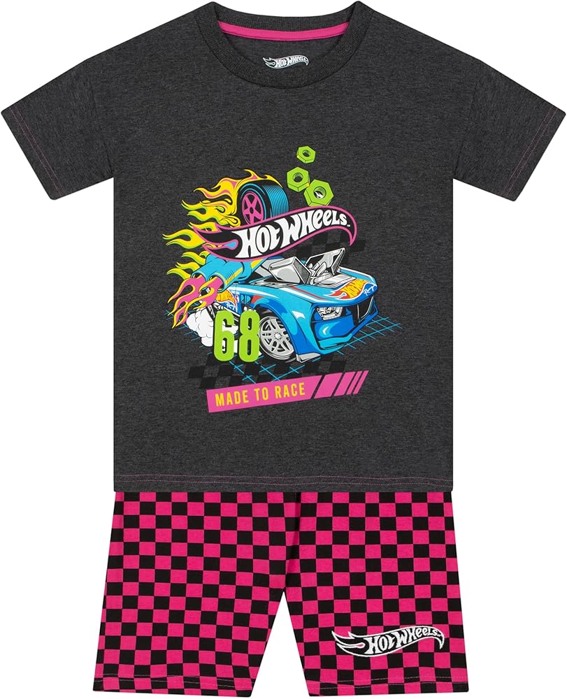 Hot Wheels Shirt And Shorts | Girls Summer Outfits | Race Cars Girls Tshirts and Short Sets | Girls Clothing Sets