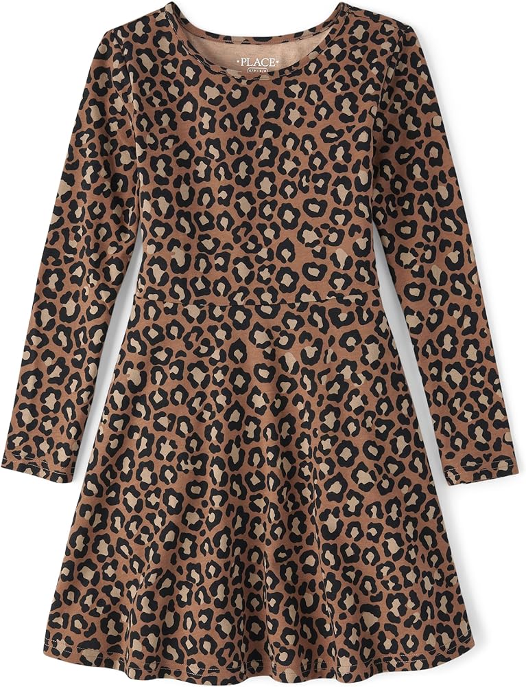 The Children's Place girls Cheetah Skater Dress