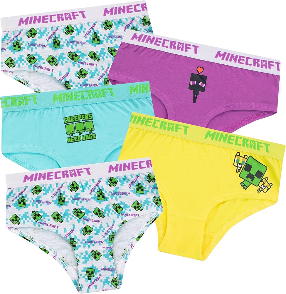 Minecraft Girls Underwear Pack of 5 Creeper