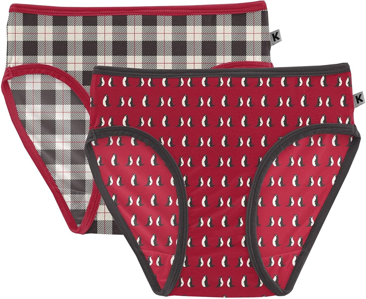 KicKee Pants Celebrations Girls Underwear Set of 2, Holiday Prints, Soft Girl Panties, Toddler to Big Kid, All Day Wear