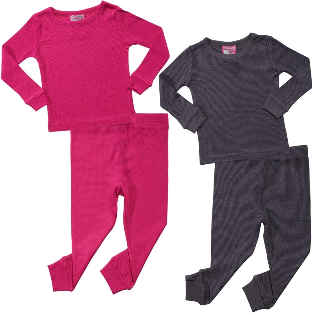 Sweet & Sassy Infant & Toddler Girls' 4-Piece Thermal Underwear Set