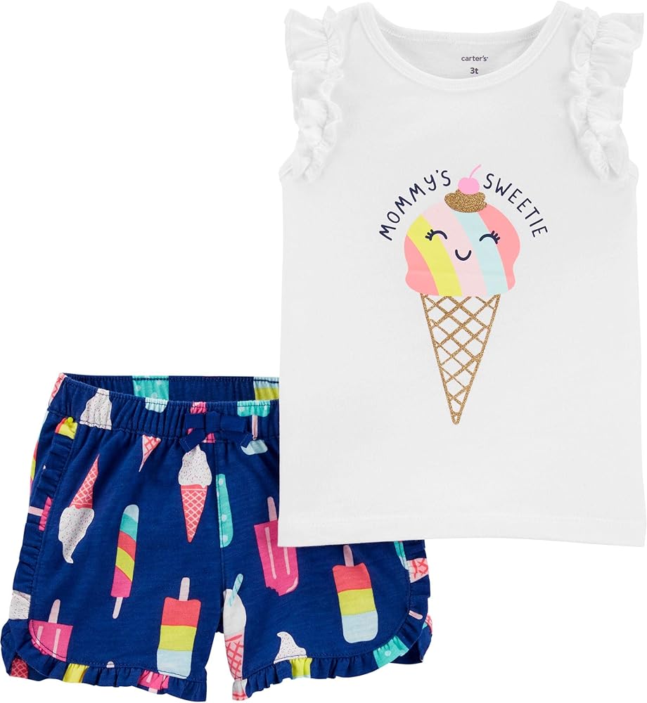 2-Piece Ice Cream Flutter Tee & Skort Set by Carter`s